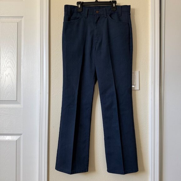 Vintage 70's Levis Sta-Prest Blue Denim Jeans Straight Leg Fit Sz 33 x 30 - Picture 1 of 8